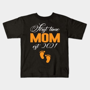 first time mom est 2021 Kids T-Shirt